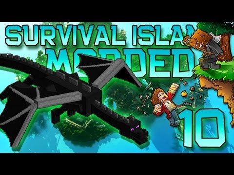 Minecraft: Modded Survival Island Let's Play w/Mitch! Ep. 10 - KILLING THE ENDER DRAGON
