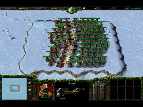 (WT08) 100 Peasant vs 100 Draenei Laborer (100 Food) Fully Upgrade 1080p