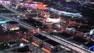 Video : China : ShangHai World Expo night-time flyover - video