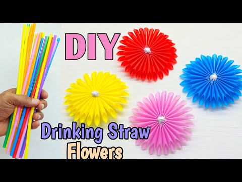 How To make Flowers From Straws | Drinking Straw Flower | Drinking Straw Craft ideas | DIY Flower