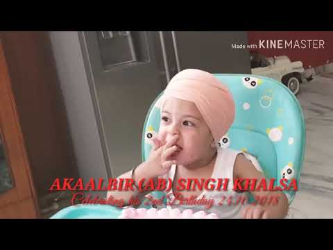 BIRTHDAY CELEBRATIONS 24.10.2018 - AKAALBIR SINGH AB KHALSA. JUST LOVE THE WAY HE PLAYS WITH CAKE.