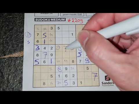 Our Daily Sudoku practice continues. (#2209) Medium Sudoku puzzle. 01-23-2021