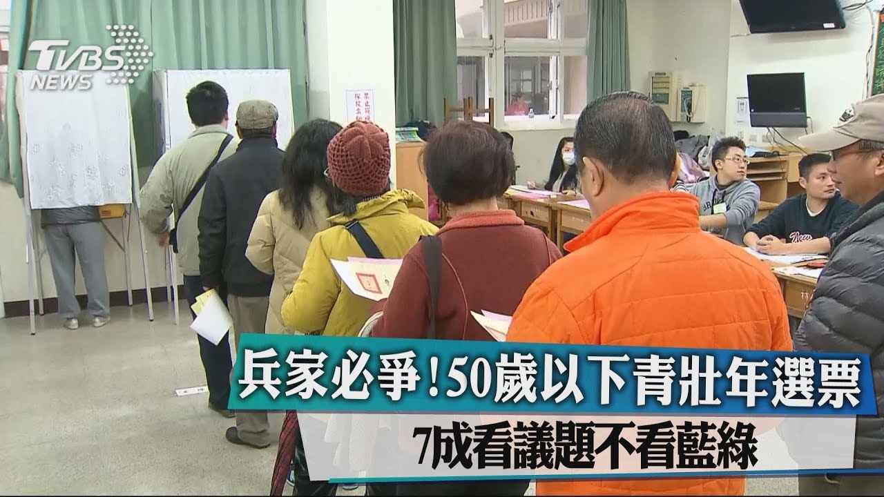 兵家必爭!50歲以下青壯年選票 7成看議題不看藍綠