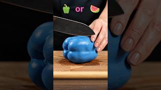 Guess What I’m Cutting? 🫑 or  🍉 #asmr #asmrsounds #aiasmr #glassfruit #relaxing #satisfyingvideo #ai