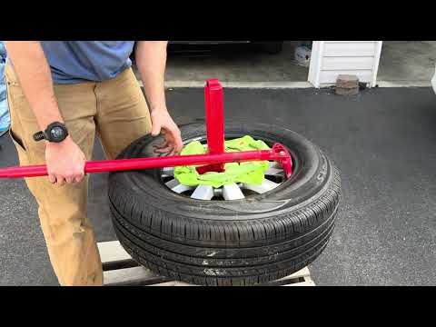 Harbor Freight tire changer w/ duck head mod (tire install)