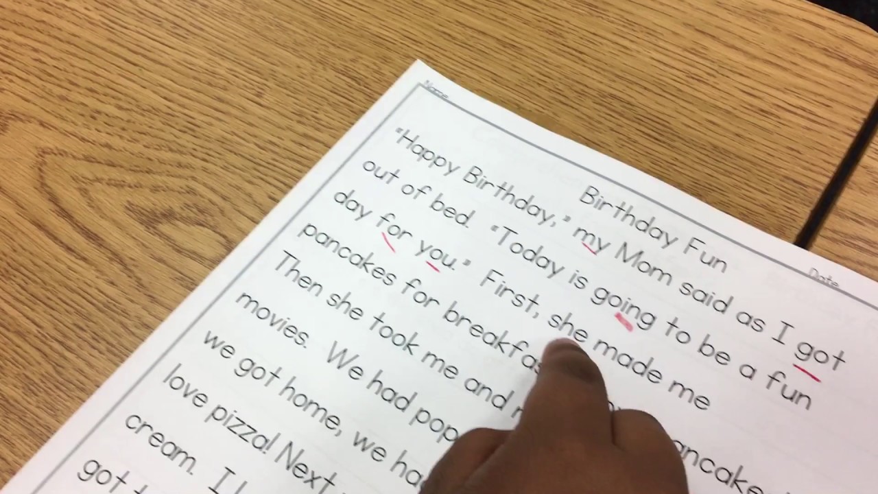 Fremont 1st grade 1 minute fluency practice