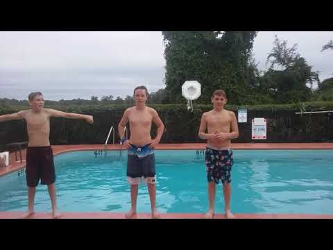 Back flip in quality Inn pool