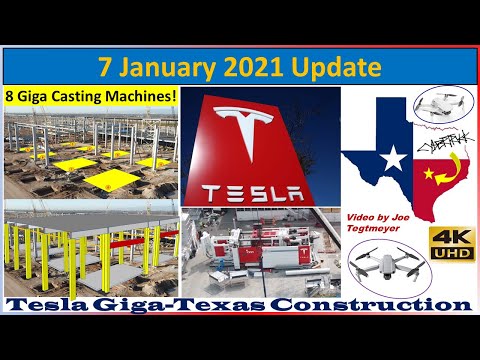 Tesla Gigafactory Texas 7 January 2021 Cyber Truck & Model Y Factory Construction Update (08:30AM)