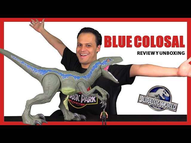 Vídeo relacionado con Jurassic World Velocirráptor Blue Supercolosal, dinosaurio de juguete (Mattel GCT93)