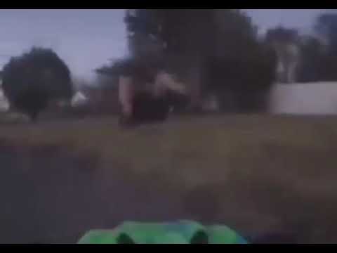 RC car makes guy fall off bike and then trips him