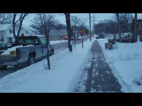 Walking through Cedar Rapids Mound View at twilight