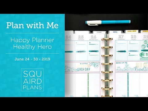 Blue/Green Spread :: Plan with Me :: Happy Planner Healthy Hero Video