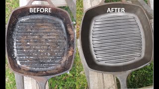 Cleaning a Dirty Cast Iron Grill Pan