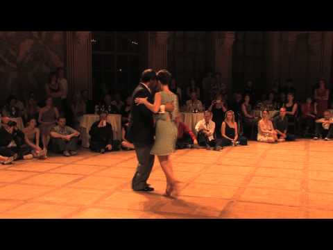  Josefina Bermudez Avila  and  Fabian Peralta  are  dancing  to  the  tango  "  Santa Milonguita  "  by  Juan D'Arienzo  at  TangoAmadeus  in  2013