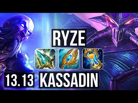 RYZE vs KASSADIN (MID) | Rank 3 Ryze, 4/2/6 | TR Challenger | 13.13