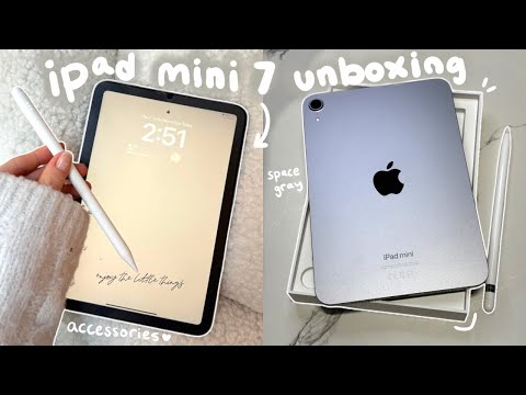 New iPad Mini 7 Unboxing (space gray)  | setup, aesthetic customization, accessories & review