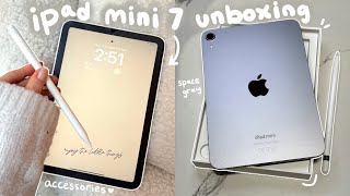 New iPad Mini 7 Unboxing (space gray) | setup, aesthetic customization, accessories & review
