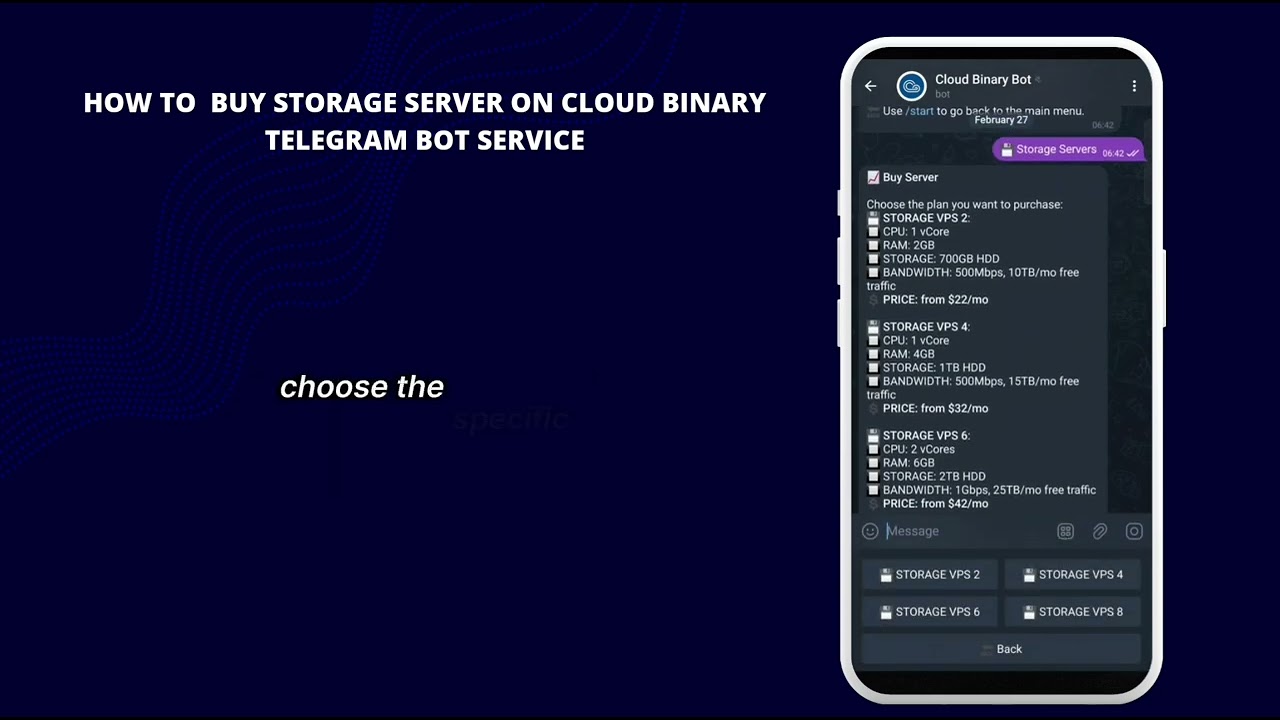 GUIDE TUTORIAL : HOW TO ORDER STORAGE SERVER ON CLOUD BINARY TELEGRAM BOT SERVICE