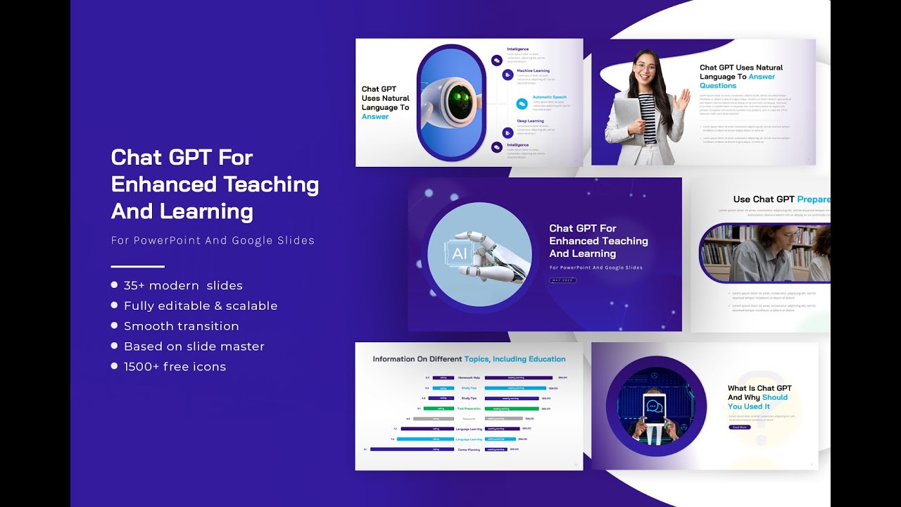Chat GPT For Enhanced Teaching And Learning Presentation Template