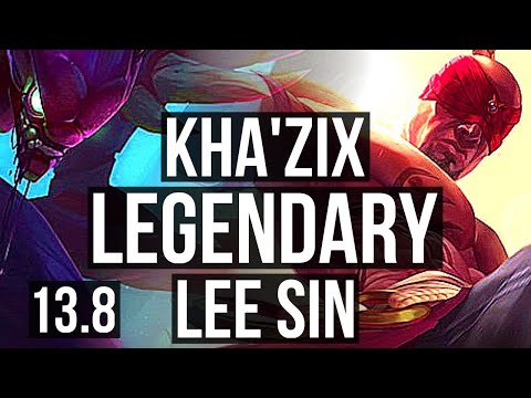 KHA'ZIX vs LEE SIN (JNG) | 17/0/4, 2.8M mastery, Legendary, 500+ games | KR Master | 13.8