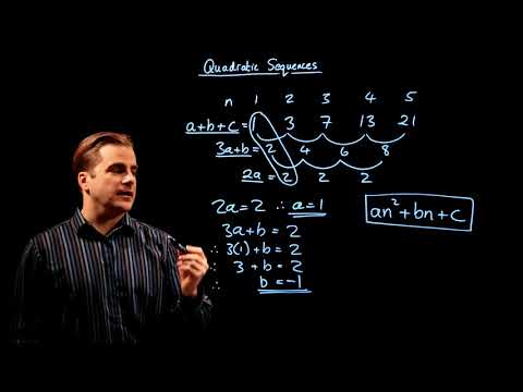 Quadratic Sequences.  Finding the nth term. - GCSE 9-1 Maths Specimen Paper