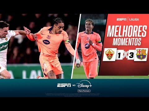 Gols e lances de Elche x Barcelona