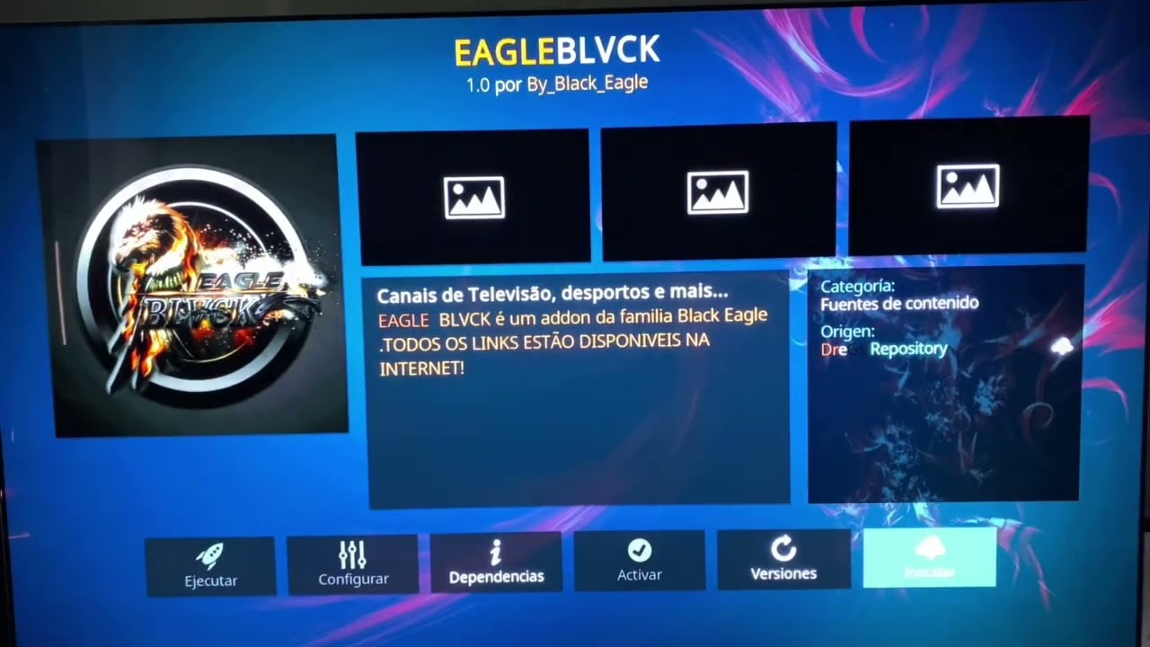 Instalar Addon EAGLE BLVCK en Kodi.