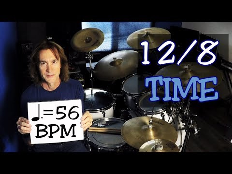 56 bpm Drummer Beat in 12/8 Time