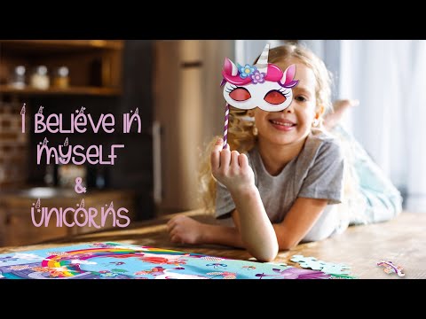 Chalk and Chuckles I Love Unicorns 100 Piece Jigsaw Puzzle, Secret Message Puzzle for Kids Age 5+