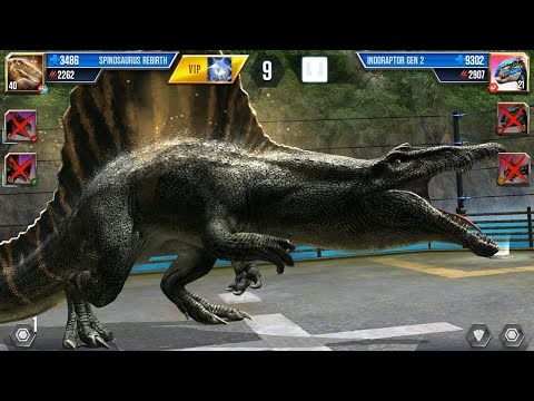 SPINOSAURUS REBIRTH VS INDORAPTOR GEN 2 || Jurassic World - The Game