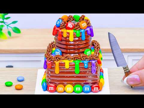 Mini Rainbow Cake Recipe With Chocolate 🌈 Satisfying Mini Chocolate Cake Decorating & DIY