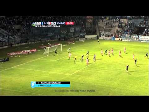 Gol de Cavallotti. Gimnasia (J) 2 - Atlético Paraná 3. Fecha 6. Primera B Nacional 2015. FPT.