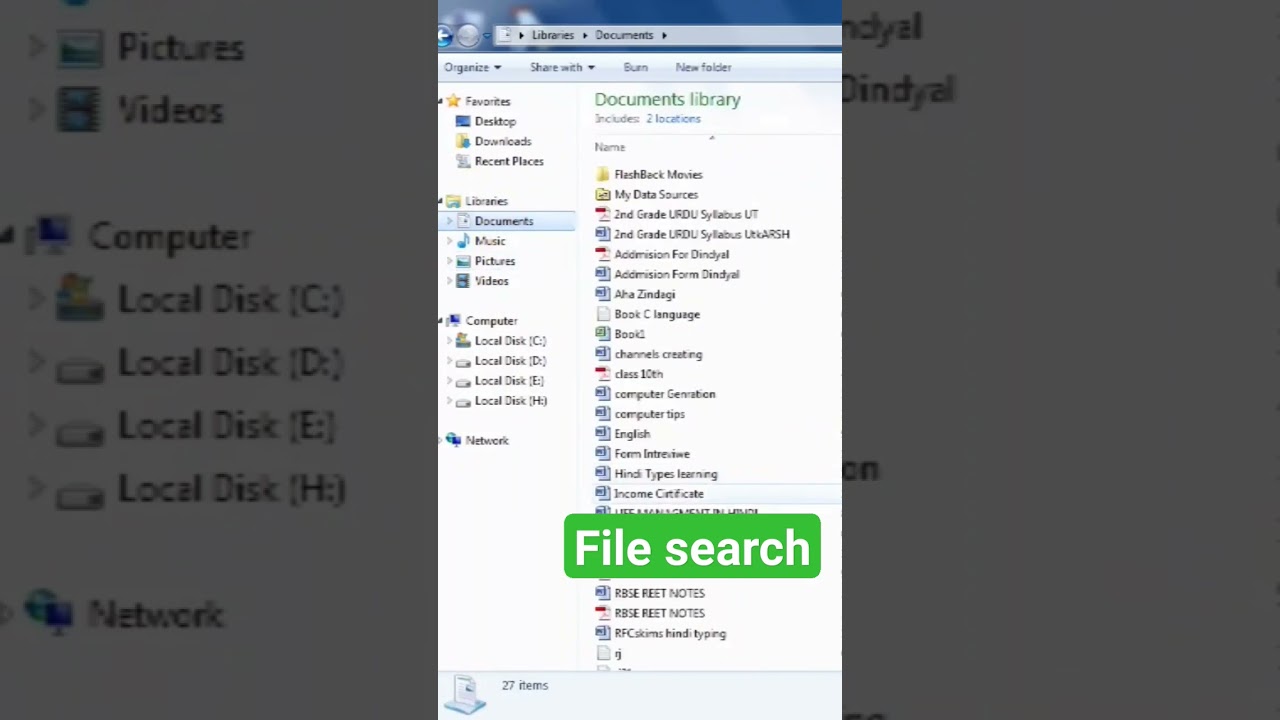 File search in computer #computer #shorts