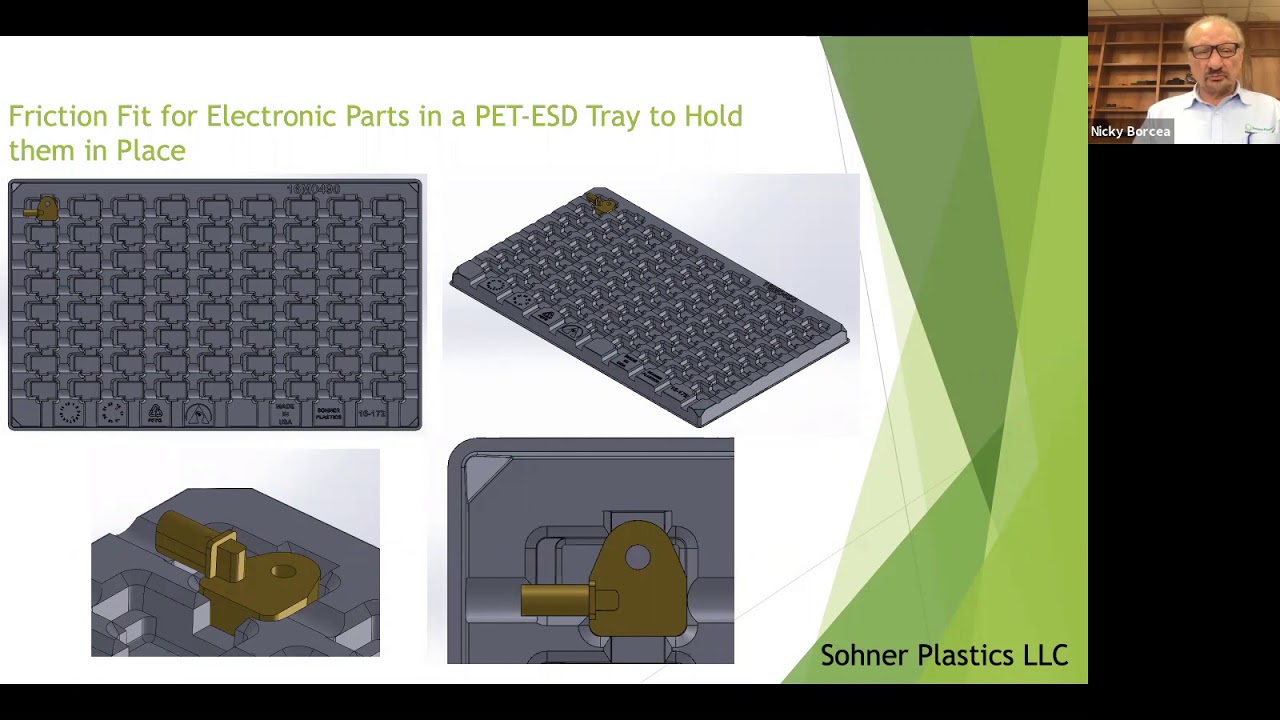 Friction Fit for Electronic Parts in a PET ESD Tray to Hold them in Place