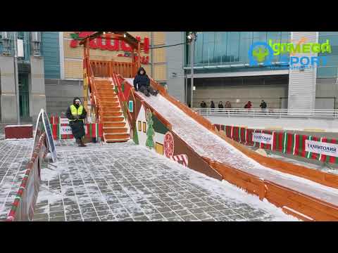 Видеообзор зимней горки IGRAGRAD SNOW FOX (ДОМИК), скат 10 м
