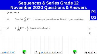 Download lagu Geometric Series Grade 12, Sigma Notation Grade 12: November 2020 Past Exam Answers [P1 Q3 DBE] mp3