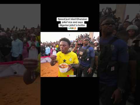 Speed just tried Ghanaian jollof rice and says Nigerian jollof is better 🇳🇬🇬🇭 #ishowspeed #ghana