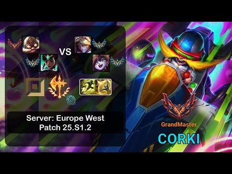 Corki ADC + Karma vs Ezreal + Lulu - EUW GrandMaster - Patch 25.S1.2
