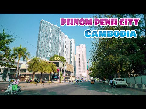 Driving Tour In Cambodia | Driving On Samdach Sothearos Blvd, Phnom Penh City