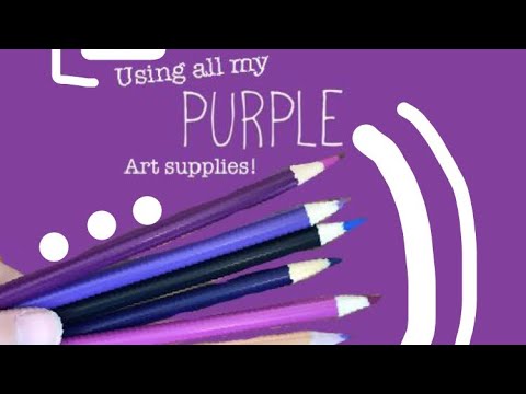 Using ALL my Purple Art Supplies Challenge! | Elf Girl
