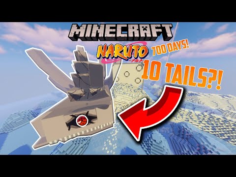 Iceeman - I Survived 700 Days in Naruto Anime Mod Minecraft... Ten Tails BATTLE! Defeating the Tailed Beasts!