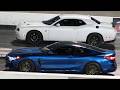 BMW M8 Vs Hellcats Drag Racing