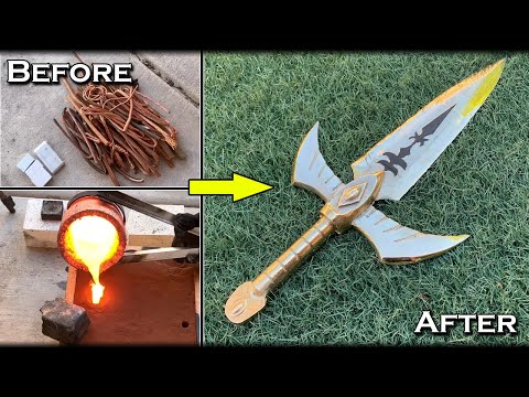 Casting A Solid BRONZE Dagger - Athena's GOLDEN Dagger - Full Metal Casting Process