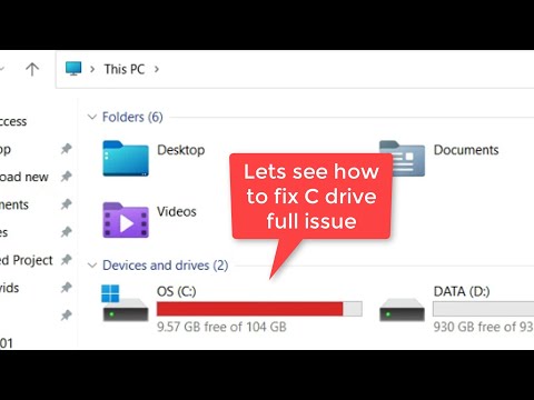 C drive full and showing red issue in Windows 11 Fix