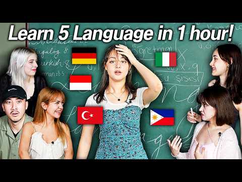 Can a Brazilian polyglot Learn 5 Language in 1 hour? l Tagalog, Indonesian, German, Italian, Turkish