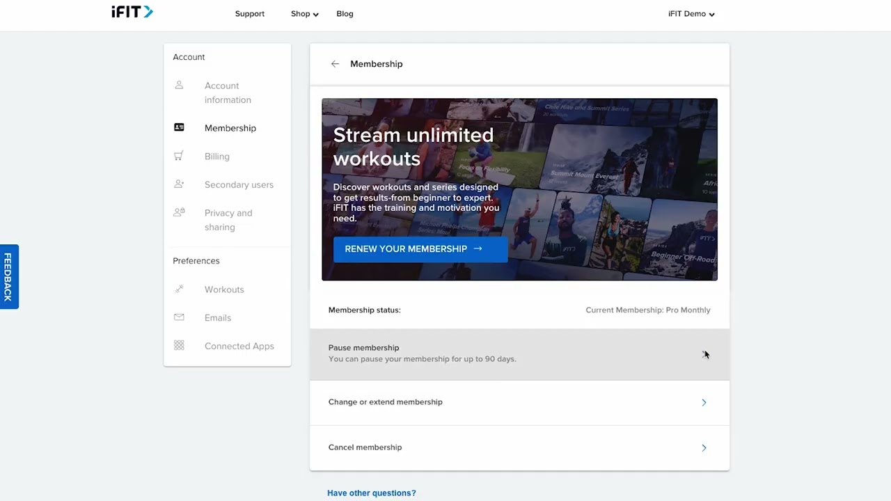 How to pause membership