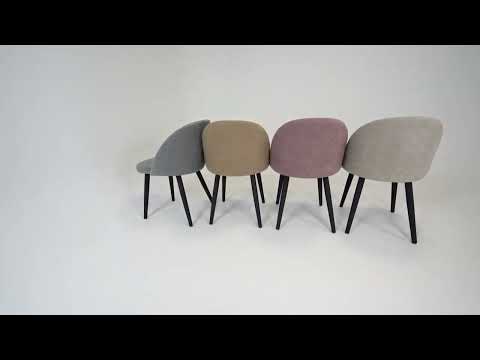 Обеденный стул Капри-5, ноги R38 черные/велюр T184 Кофе с молоком в Вологде - видео 8