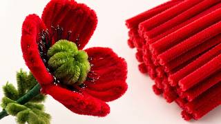 DIY Pipe Cleaner Poppy Flower | Easy Step-by-Step Tutorial
