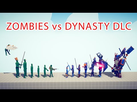 ZOMBIES Team vs DYNASTY DLC Team - Totally Accurate Battle Simulator TABS