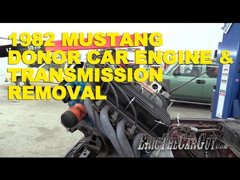 1982 Mustang Donor Car Engine & Transmission Removal #FairmontProject -EricTheCarGuy